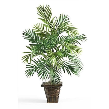 Nearly Natural Areca Palm with Wicker Basket 6536